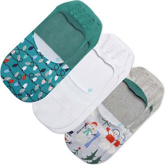 Print Ultimate No Show Socks Snowman 3 Pack