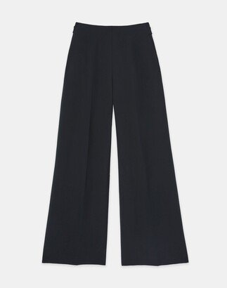 Wool Silk Crepe Bowery Wide Leg Pant