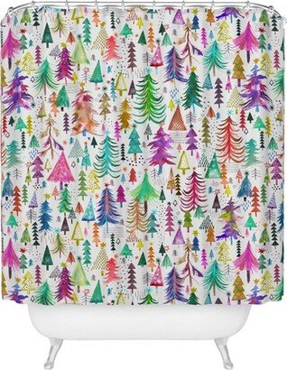 Ninola Design Christmas Trees Simply Modern Shower Curtain