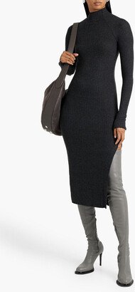 Ribbed modal-blend midi dress