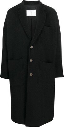 Number Embroidered Single-Breasted Coat