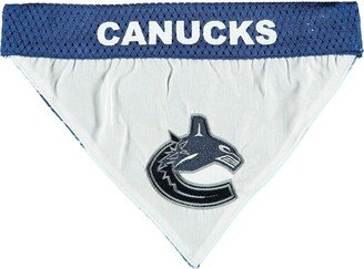 Pets First Vancouver Canucks Reversible Pet Bandana - White, Blue