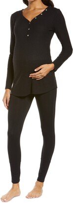 Cozy Maternity/Nursing Henley Pajamas