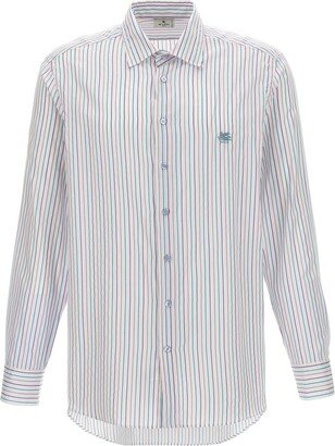 Logo Embroidered Striped Shirt-AM