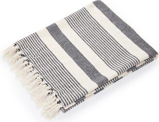 Throw Blanket 50 X 60 - All Seasons Lightweight Cozy Soft Blankets & Throws For Bed & Sofa 100% Cotton With Fringe