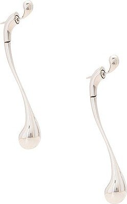 Statement Earrings in Metallic Silver