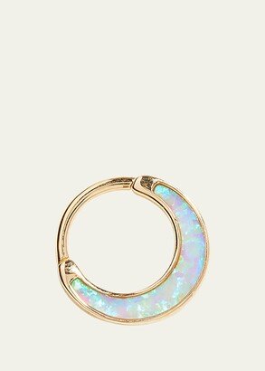 8mm 14k Yellow Gold Opal Inlay Clicker Earring