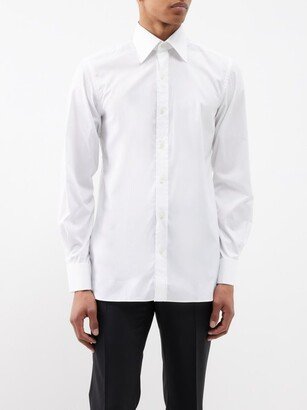 Point-collar Cotton-poplin Shirt-AA