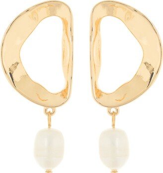 Cara Abstract Freshwater Pearl Drop Earrings