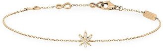 Magic Touch 18K Yellow Gold & Diamond Leaf Chain Bracelet