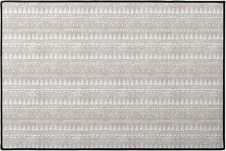 Door Mats: Vintage Christmas Stripe Door Mat, Gray