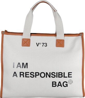 V73 Logo Printed Tote Bag