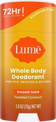 Lume Whole Body Smooth Solid Deodorant Stick - Toasted Coconut - 2.6oz