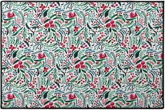 Door Mats: Noel Collection - Loose Floral Door Mat, Multicolor