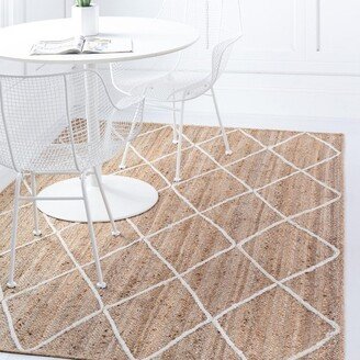 9' 0 x 12' 0 Braided Jute White Area Rug