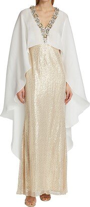 Sequined Cape Dress