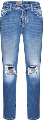 Distressed Slim Denim Jeans