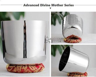 Alchemy Divine Mother Advanced Cosmic Silver Crystal Singing Bowl With Accessories Clear Sound Therapy - Handmade By Byrsa