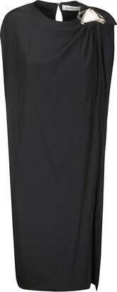 Sleeveless Draped Knee Dress-AA