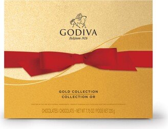 Holiday Assorted Chocolate Red Ribbon Gold Gift Box, 18 Piece