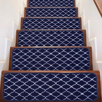 Beverly Rug Non Slip Carpet Stair Treads 8.5x26 Trellis Pattern