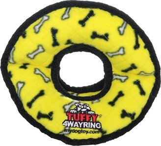 Tuffy Ultimate 4WayRing Yellow Bone, Dog Toy