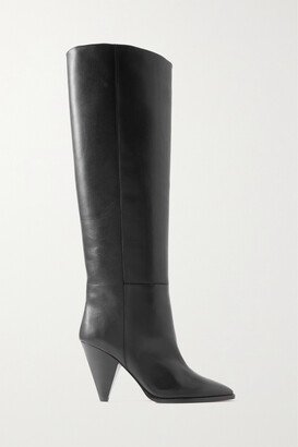 Ririo Leather Knee Boots - Black