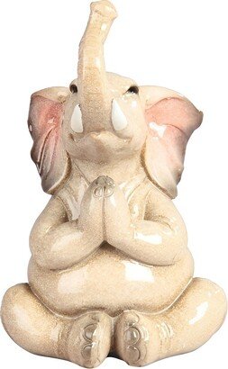 6.75H Elephant with Yoga Lotus Pose Statue Fantasy Decoration Figurine Home Decor Perfect Gift for House Warming, Holidays and Birthdays