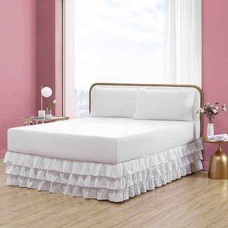 Solid Ruffled White Bedskirt