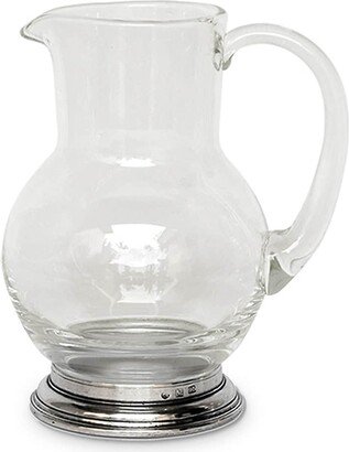 Medium Glass & Pewter Pitcher