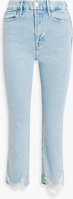 Le Super High cropped distressed high-rise bootcut jeans
