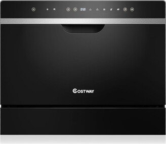 Countertop Dishwasher 6 Place Setting Countertop Built-in Dishwasher Machine w/LED Touch Control & Air Dry Function