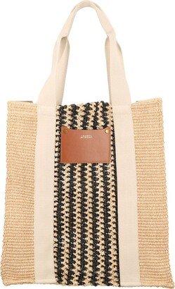 Striped Woven Top Handle Bag