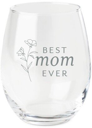 Stemless Wine Glasses: Best Ever Florals Wine Glass, Etched Wine, White