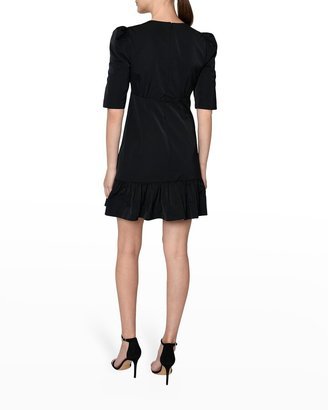 V-Neck Taffeta Shift Dress