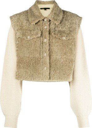 Layered Shearling Cropped Jacket