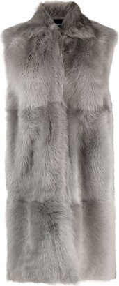 Sleeveless Faux-Fur Coat