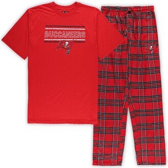 Men's Concepts Sport Red, Black Tampa Bay Buccaneers Big and Tall Flannel Sleep Set - Red, Black