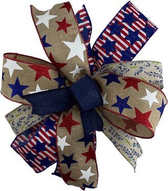 Patriotic Bow For Decorations, Accent Bow, USA Decor Americana Everyday Tiered Tray Mailbox Door Hanger