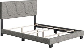 Boyd Sleep Aberdeen Linen Upholstered Twin Platform Bed Frame, Black Charcoal