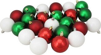 Northlight 24ct Shatterproof 2-Finish Christmas Ball Ornament Set 2.5” - Red/Green