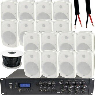 Loops 1600W LOUD Outdoor Bluetooth System 16x White Speaker Weatherproof Mus