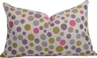 Boho Pink, Purple & Green Polka Dot Pillow Cover,, Throw Eclectic Pink &