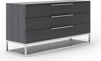 58 Grey Manufactured Wood Three Drawer Standard Dresser