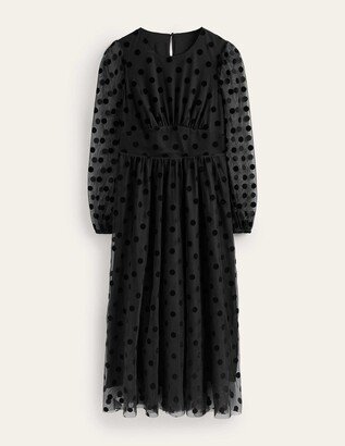 Tulle Spot Midi Dress