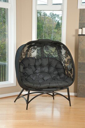 IDEAZ International 1027FHTBlack Pumpkin Loveseat Butterfly Design