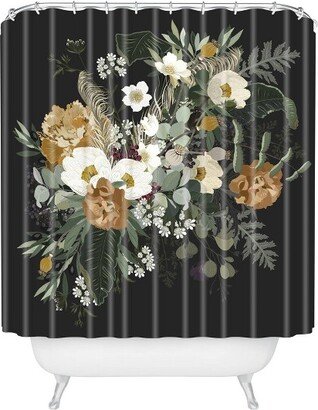 Iveta Abolina Paloma Night Shower Curtain Black