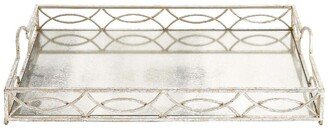 WILLOW ROW Silver Metal Mirrored Tray