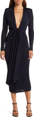 Francis Long Sleeve Plunge Neck Midi Dress