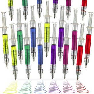 Syringe Pens, 24 Pack Multi-Color Syringe Pen with 6 Color Ink Variety